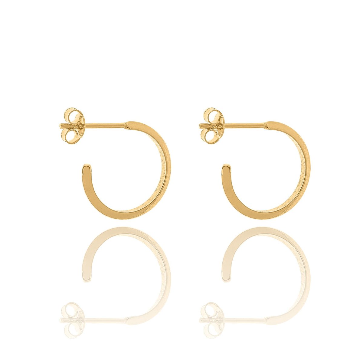 Kolczyki srebrne pozłacane trójkątne półkola