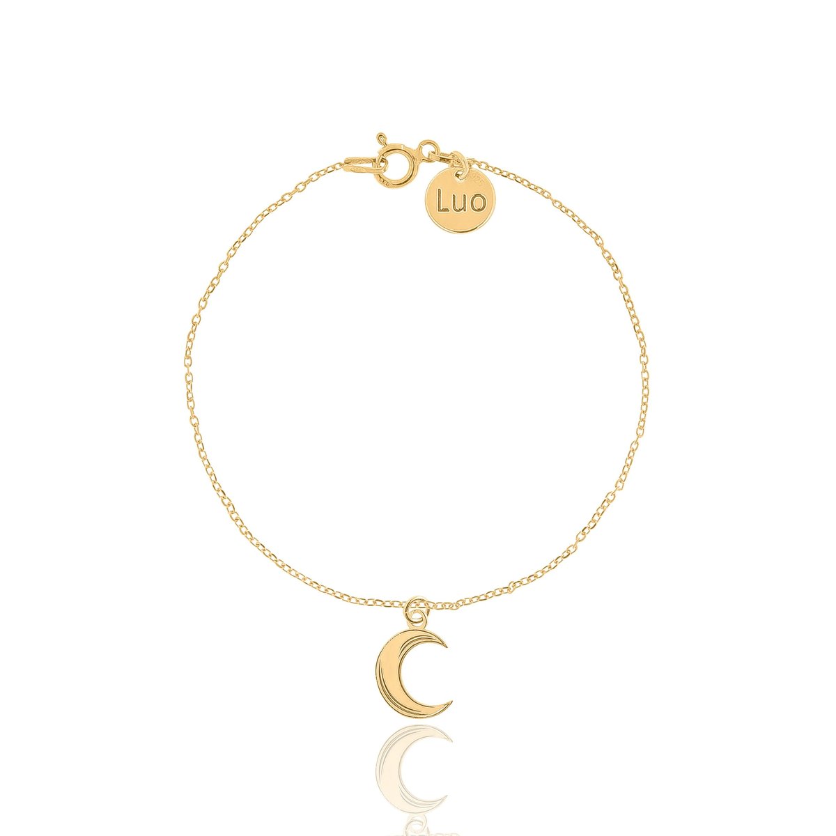 Bransoletka srebrna pozłacana z grawerowanym księżycem