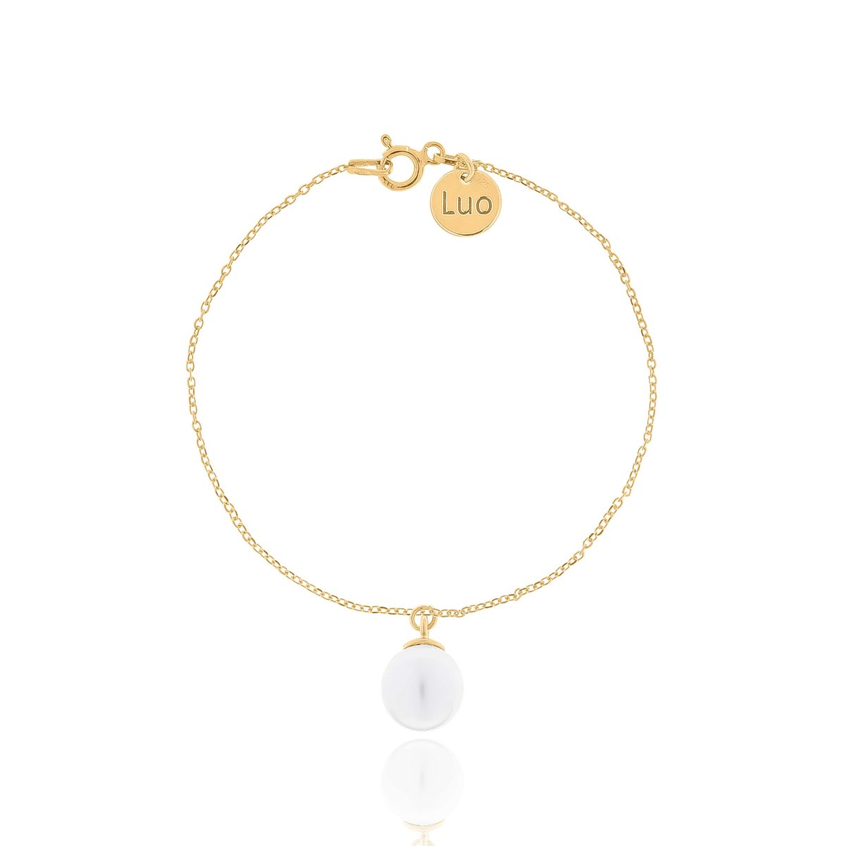 Bransoletka srebrna pozłacana z perłą