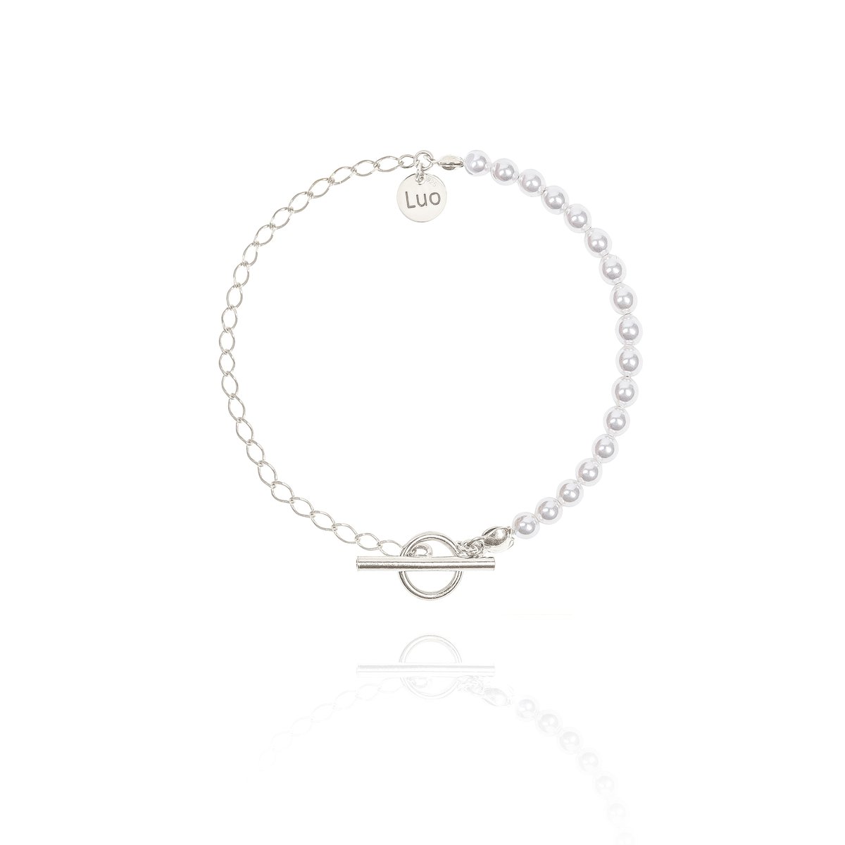 Bransoletka srebrna z perłami