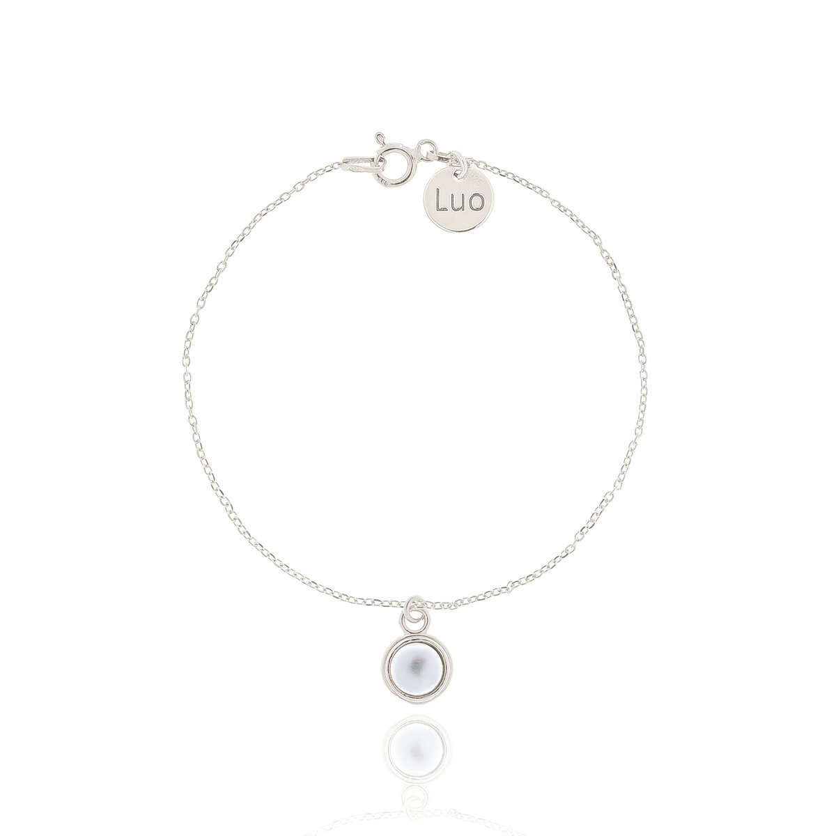 Bransoletka srebrna z zawieszką z perłą Preciosa