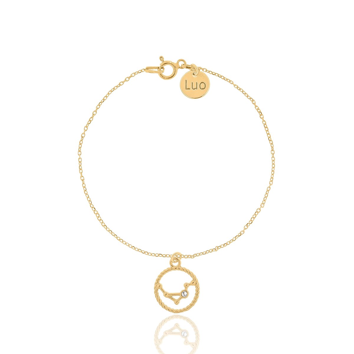 Bransoletka srebrna pozłacana ze znakiem zodiaku Skorpion