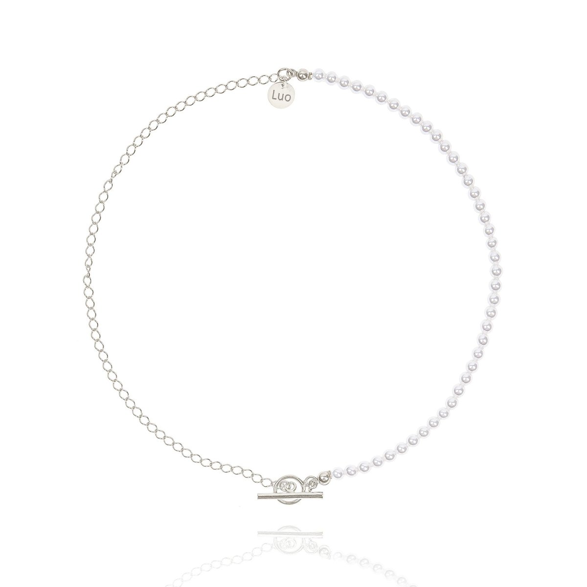 Naszyjnik srebrny z perłami