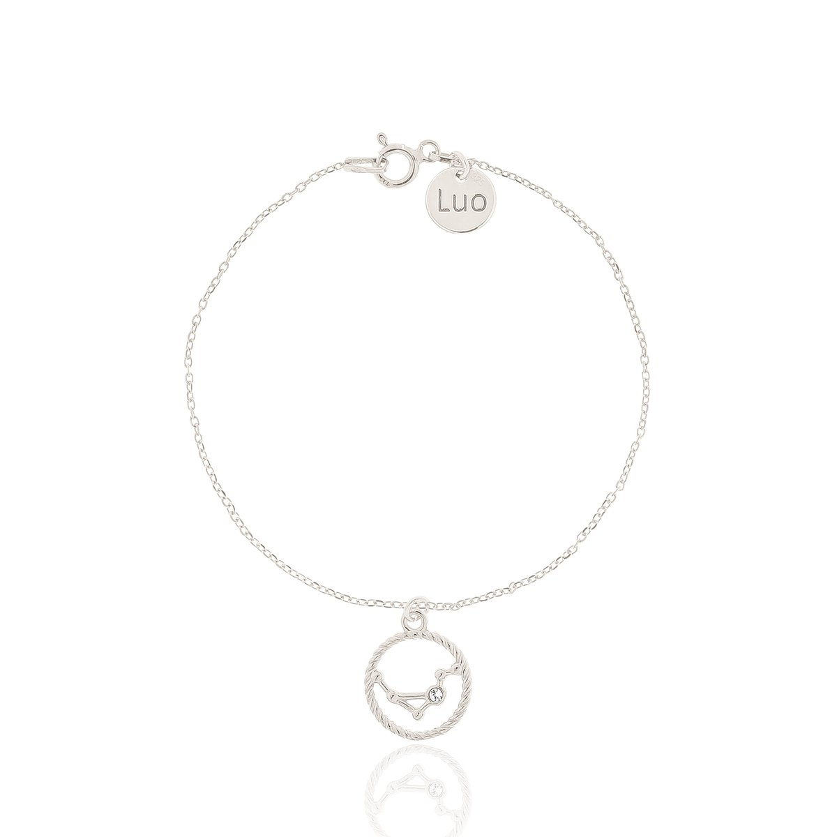 Bransoletka srebrna ze znakiem zodiaku Ryby