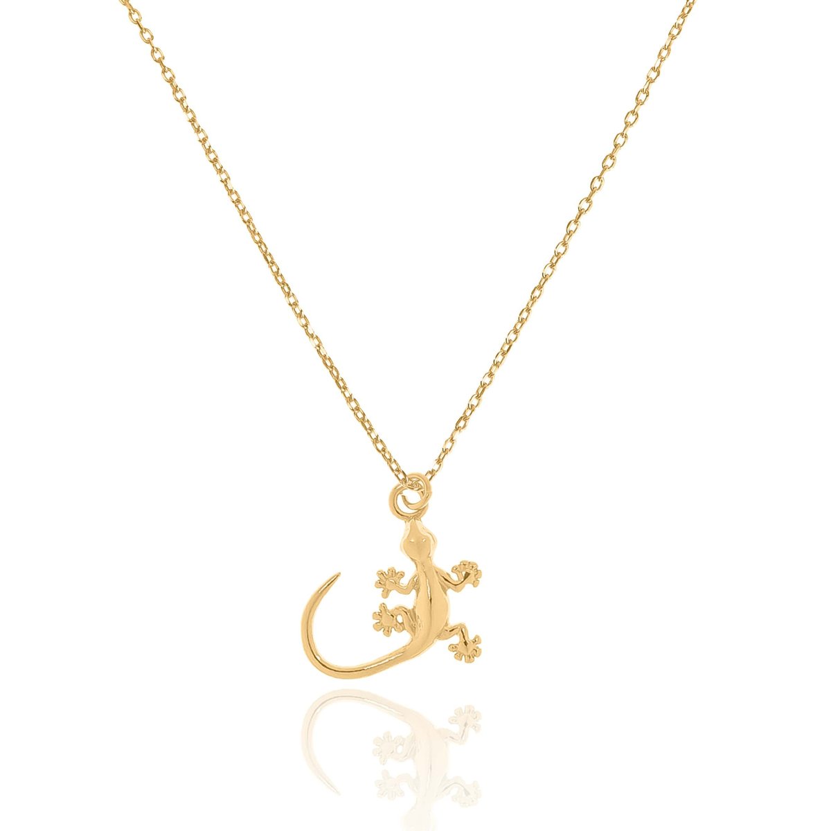 Naszyjnik srebrny pozłacany z jaszczurką 50 CM