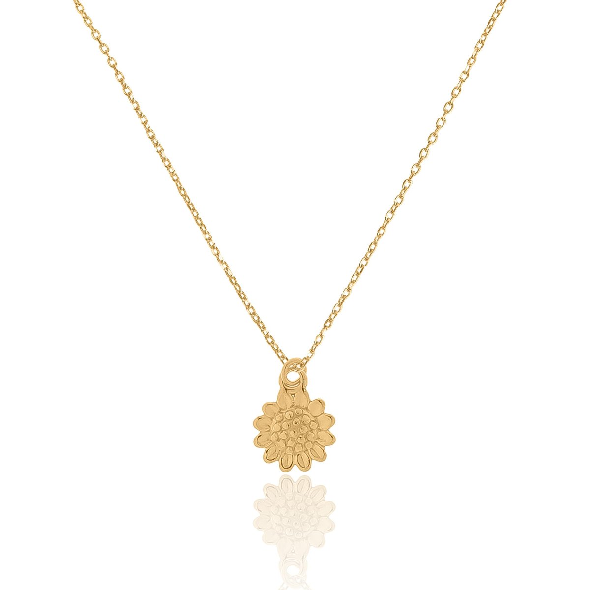 Naszyjnik srebrny pozłacany z kwiatem słonecznika 45 CM