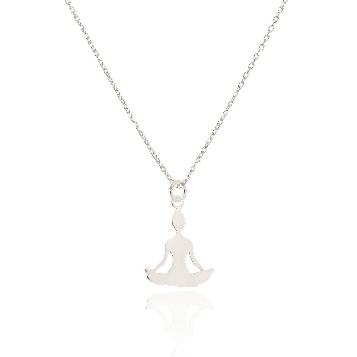 Naszyjnik srebrny z Joga kwiat lotosu 42 CM