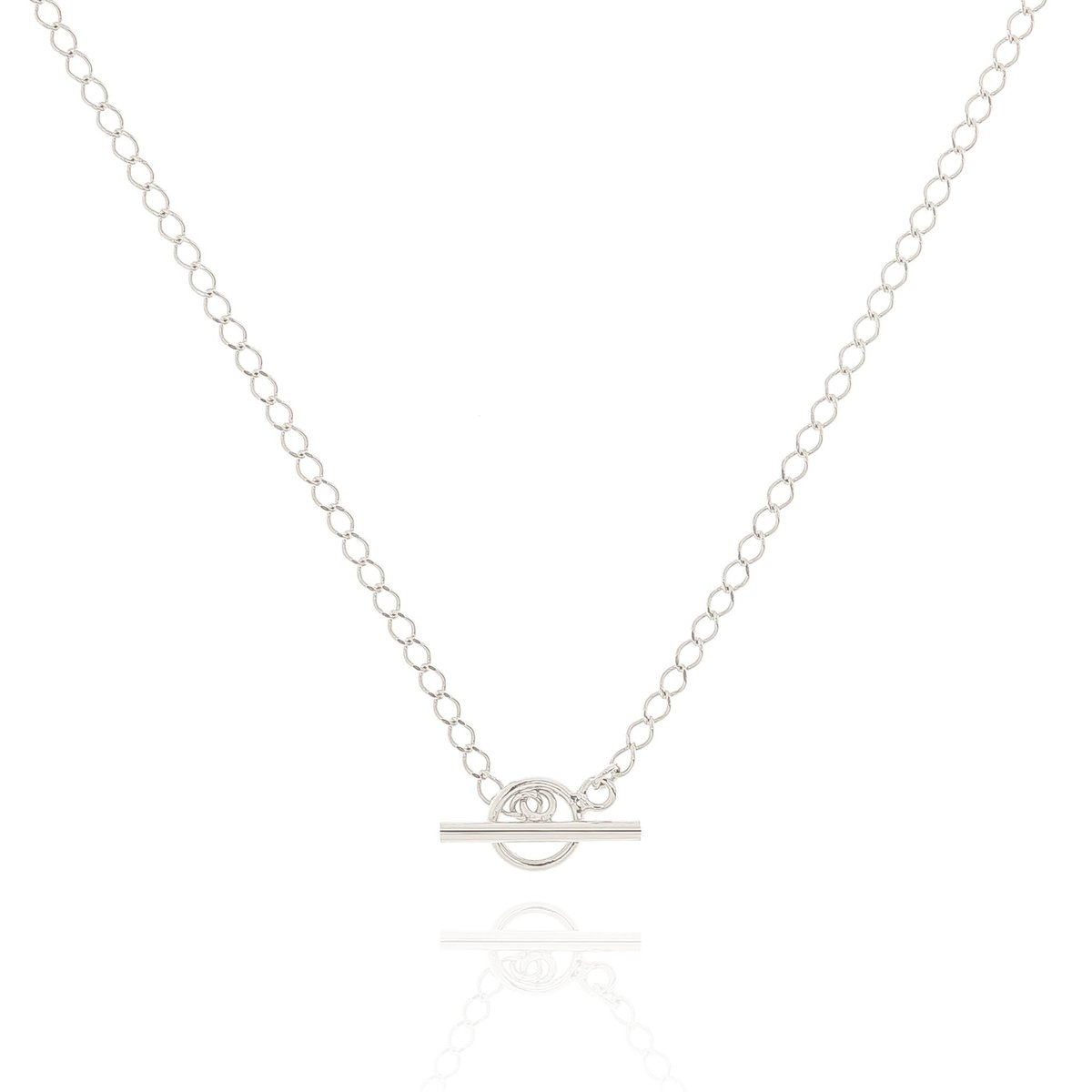 Naszyjnik srebrny z ozdobnym zapięciem