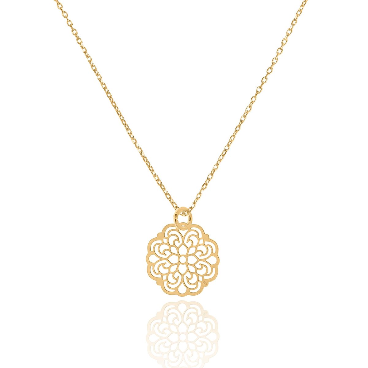 Naszyjnik srebrny pozłacany z rozetką 50 CM