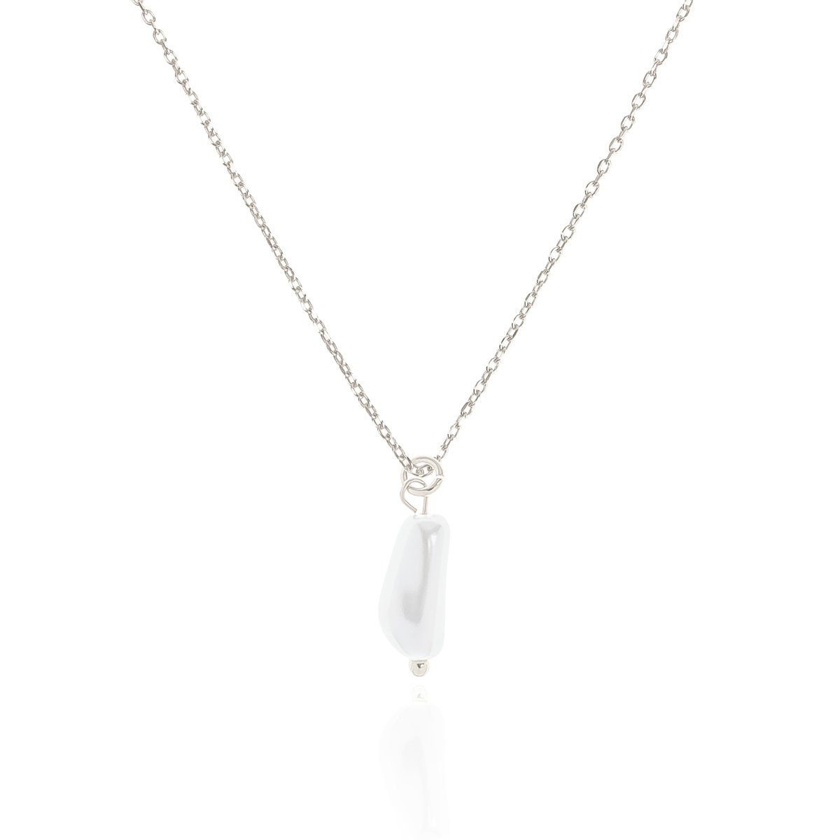 Naszyjnik srebrny z perłą 50 CM