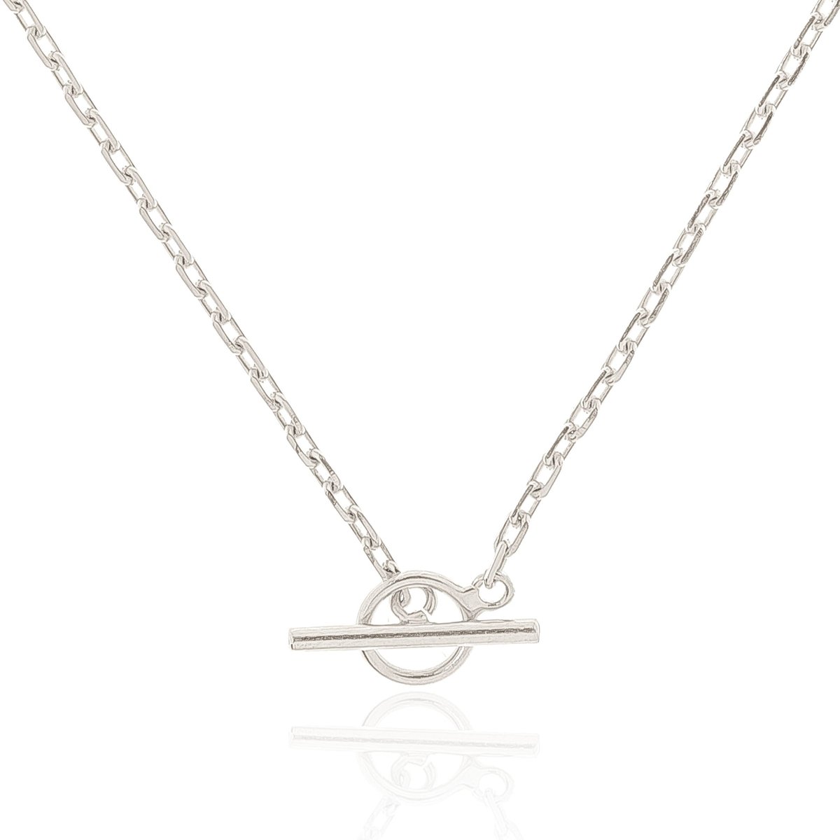 Naszyjnik srebrny z ozdobnym zapięciem 45 CM