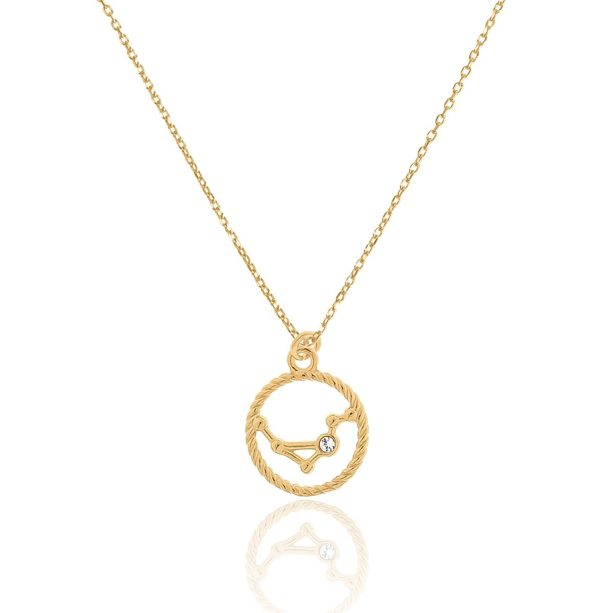 Naszyjnik srebrny pozłacany ze znakiem zodiaku 45 CM Baran