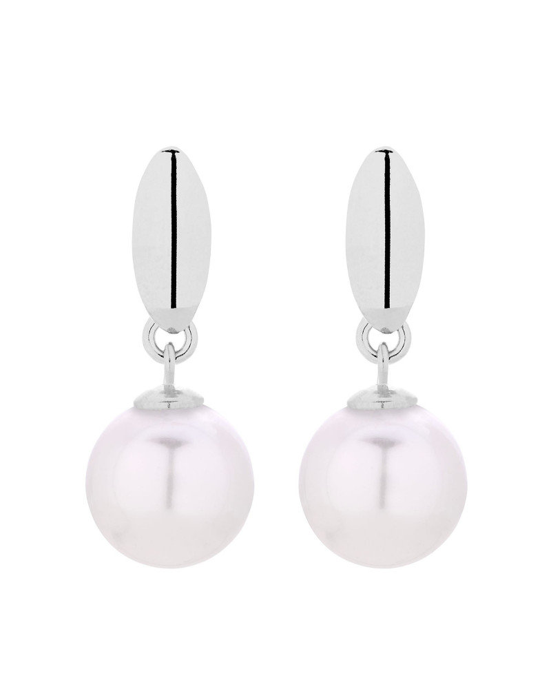 Srebrne kolczyki z białymi perłami SWAROVSKI® CRYSTAL
