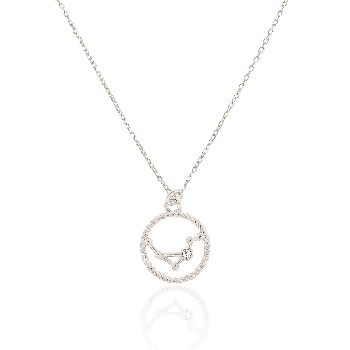 Naszyjnik srebrny ze znakiem zodiaku 45 CM Wodnik