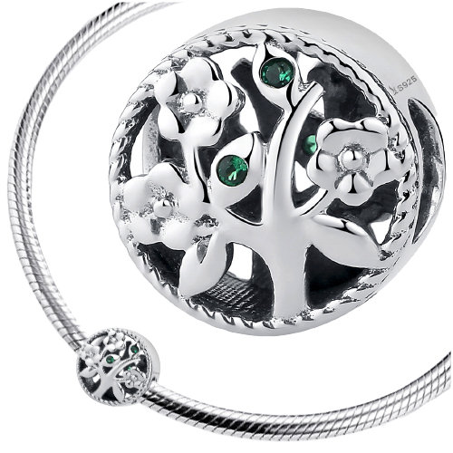 CHARMS DRZEWKO koralik zawieszka srebro 925