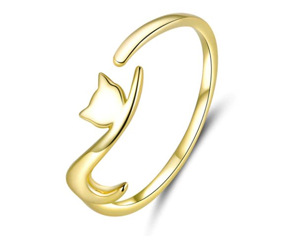 Pierścionek srebrny 925 kot kotek kolor złoty do Apart Pandora