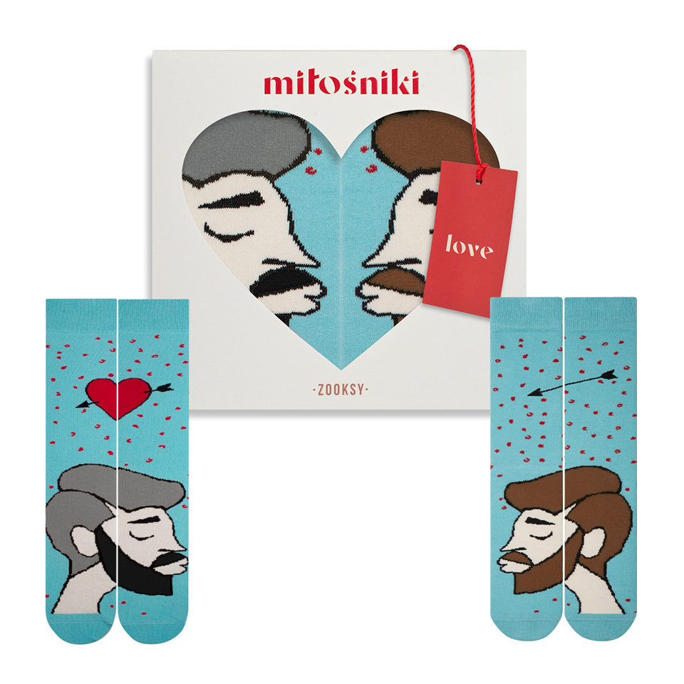 Skarpetki dla zakochanych (szatyn + brunet) r.36-40 + pudełko