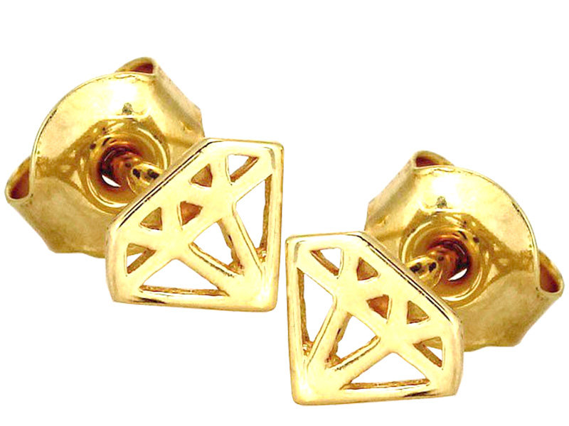 Złote kolczyki 333 celebrytki diamenciki 8kt
