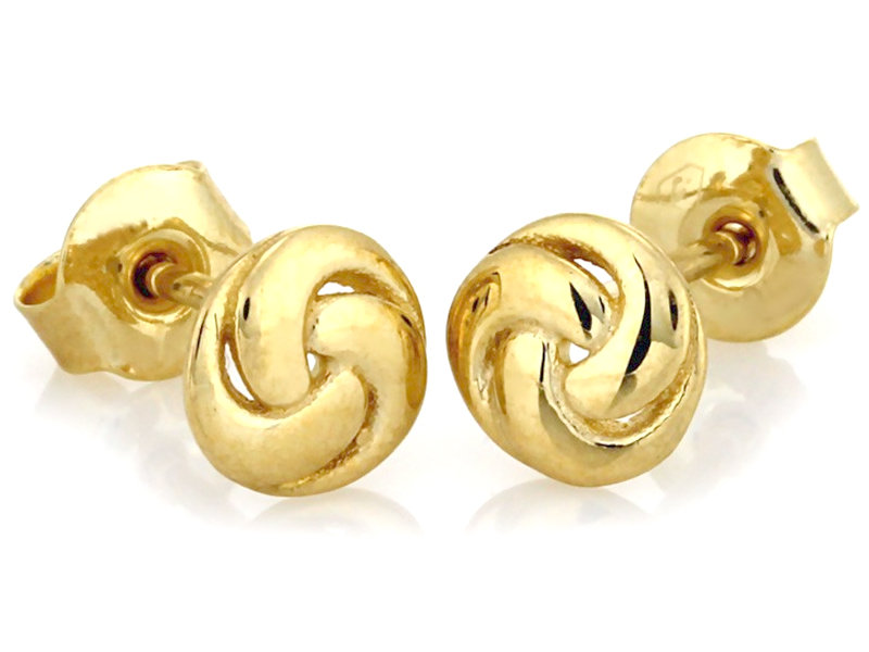 Złote kolczyki 333 gładkie precelki 8kt