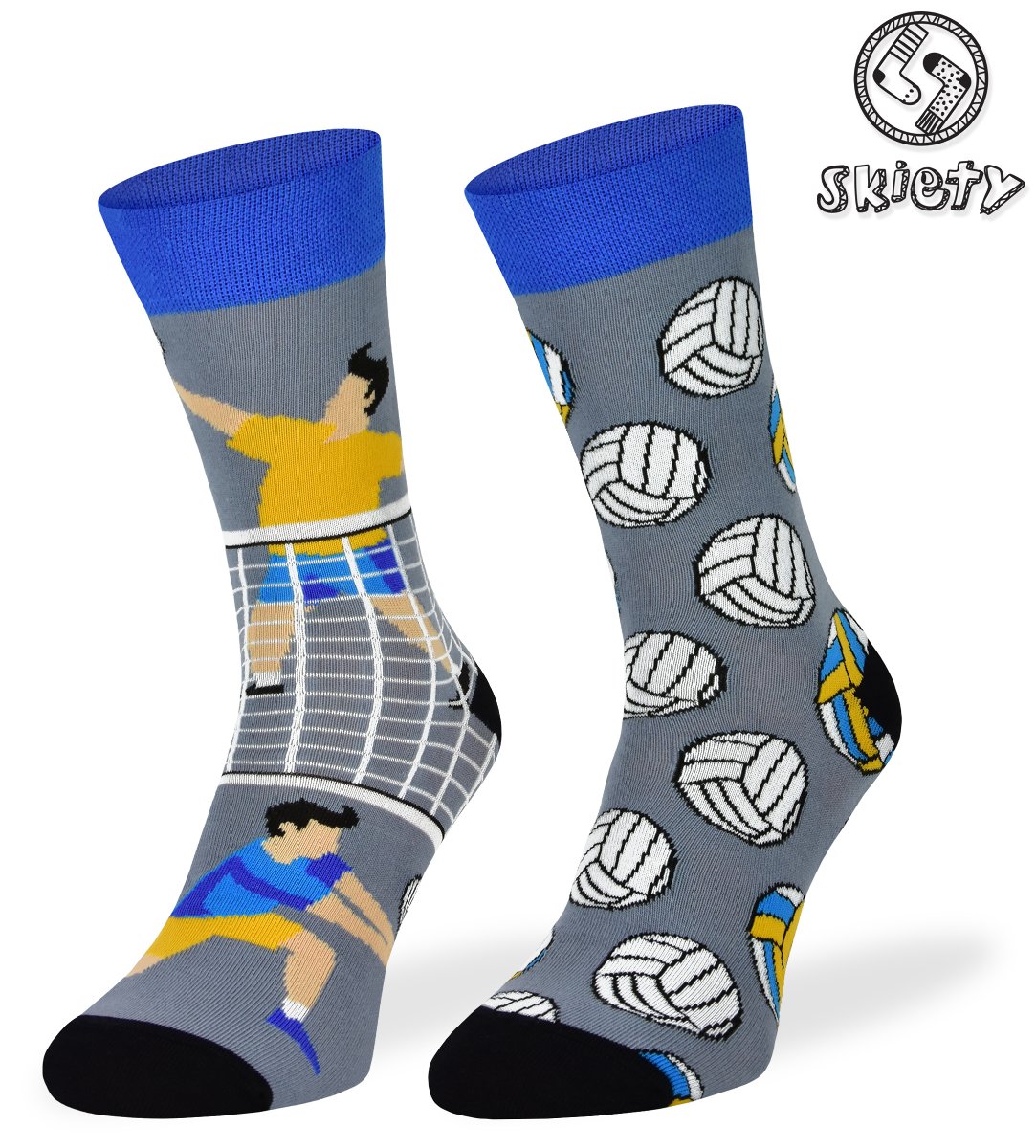 Kolorowe skarpetki asymetryczne – Siatkówka