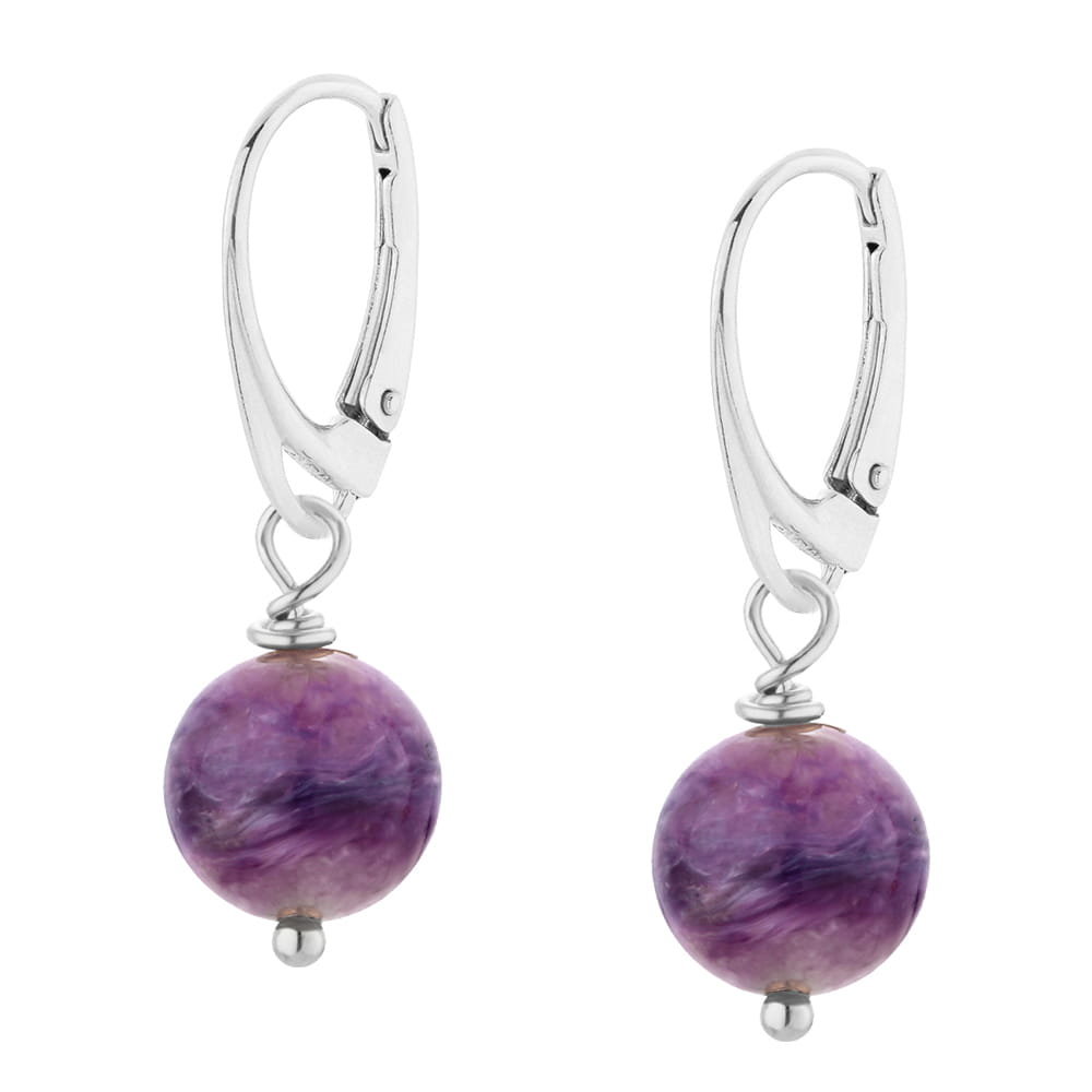 MYNESS Kolczyki srebrne z ametystem