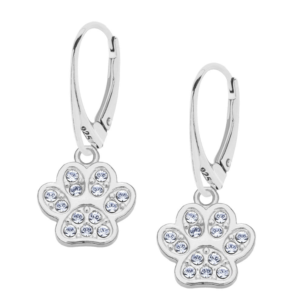 MYNESS Kolczyki z psią łapką z kryształkami Swarovski