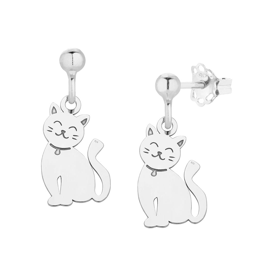 MYNESS Kolczyki srebrne z kotkami