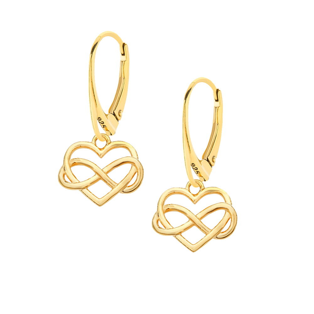 MYNESS Kolczyki pozłacane z sercami