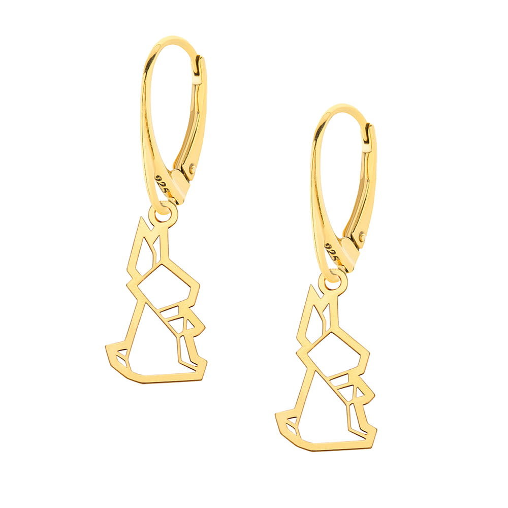 MYNESS Kolczyki pozłacane z królikiem