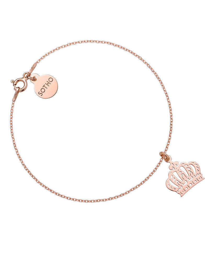 Bransoletka z różowego złota z koroną