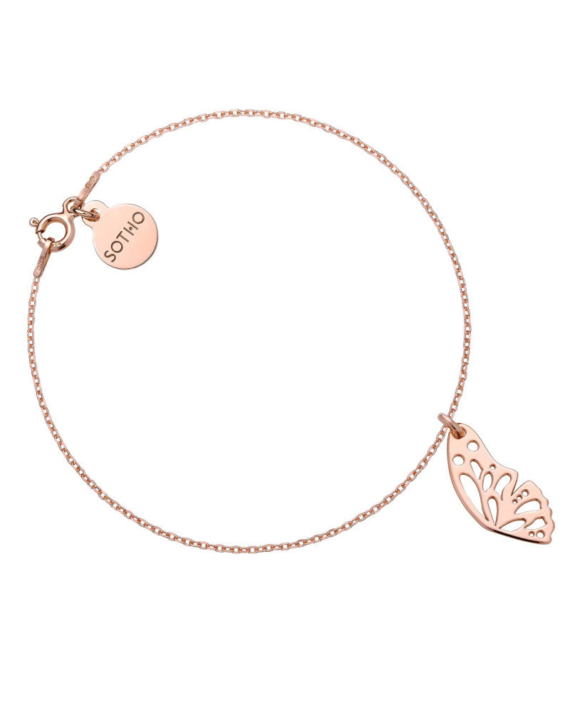 Bransoletka z różowego złota ze skrzydełkiem motyla