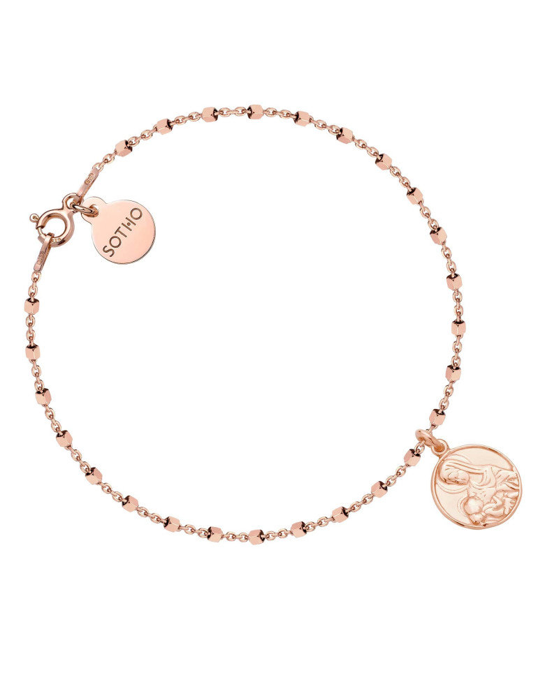 Bransoletka z różowego złota z medalikiem