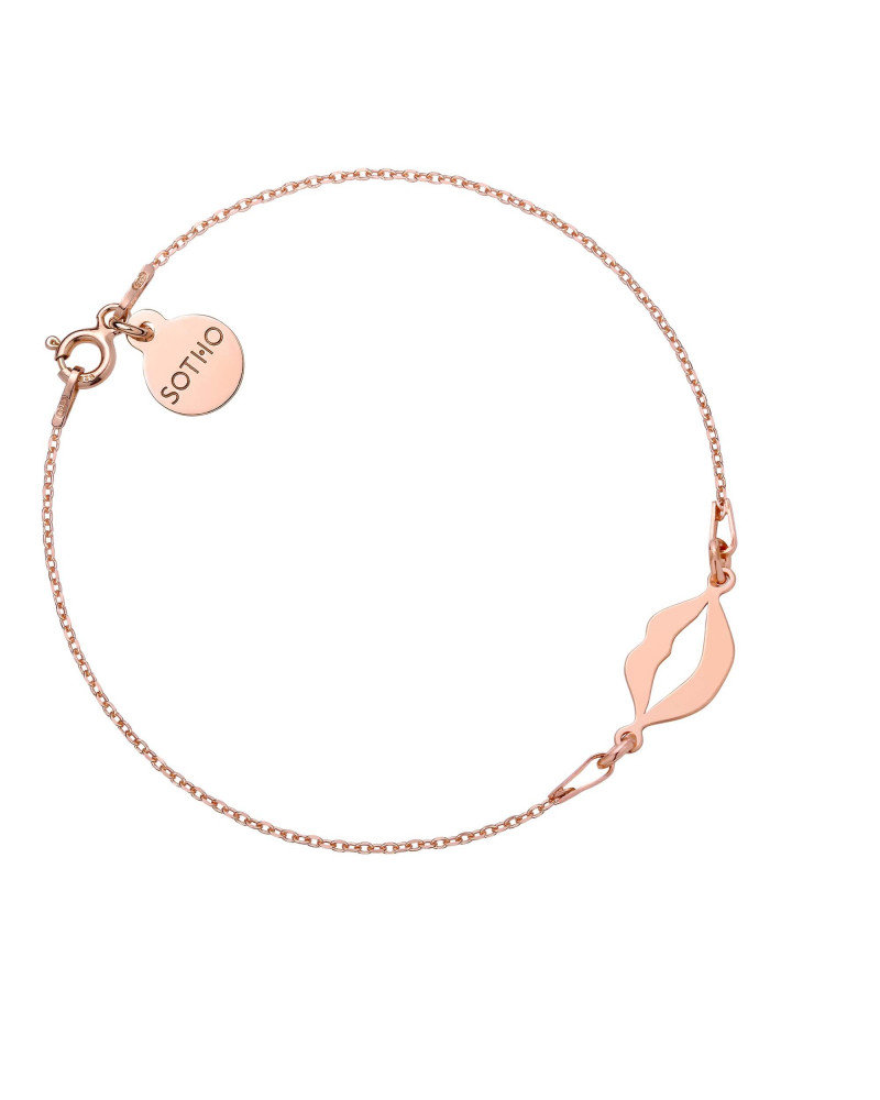 Bransoletka z różowego złota z ustami