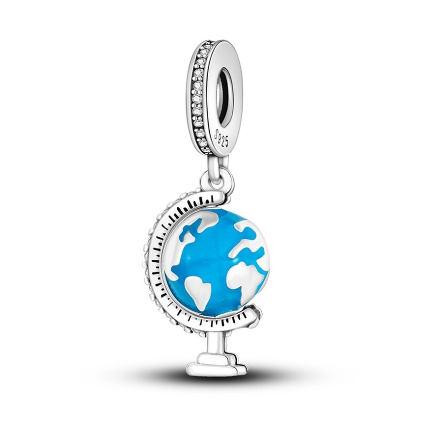 Zawieszka Charms SREBRO 925 Koralik do PANDORA Globus Świat
