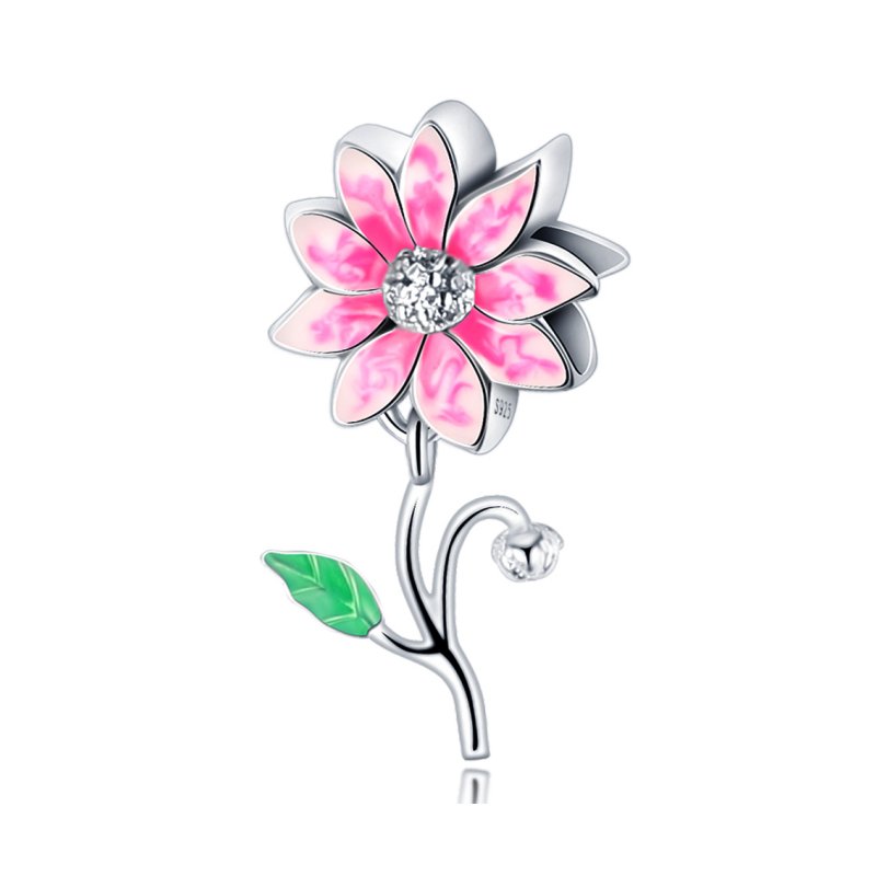 Zawieszka Srebro 925 Charms Koralik Do Pandora Kwiat Stokrotka