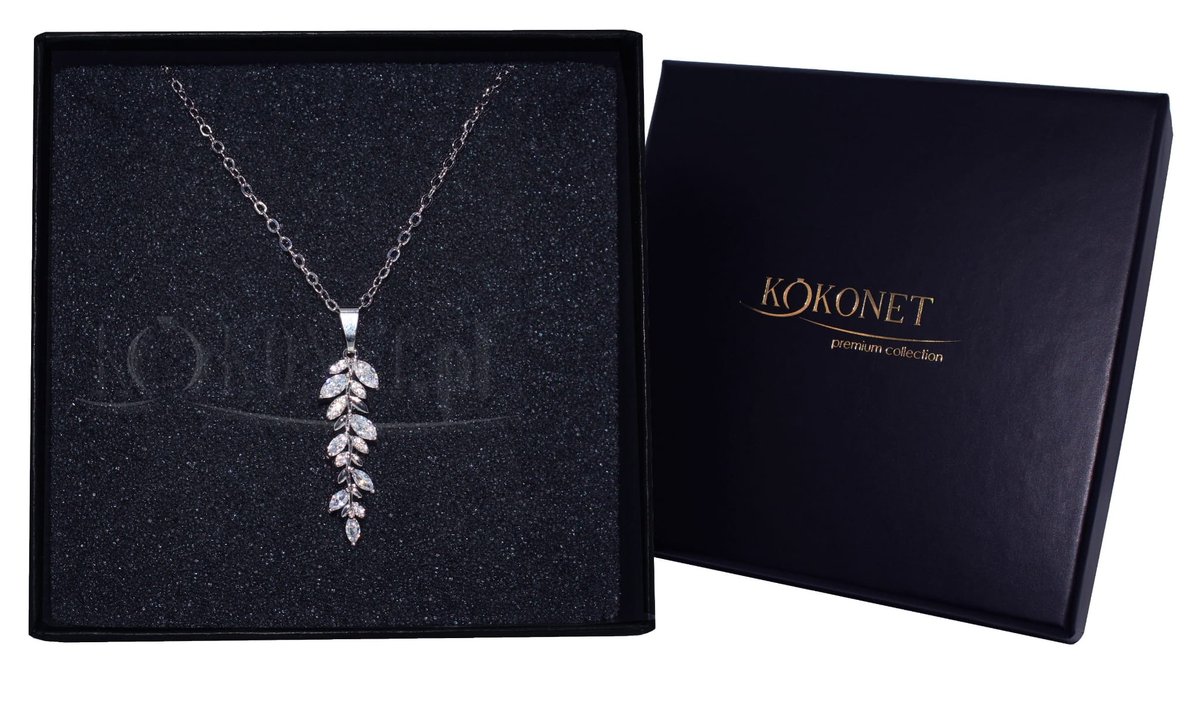 Naszyjnik Ślubny Łańcuszek Z Listkiem Ślub Prezent Gwarancja Srebro