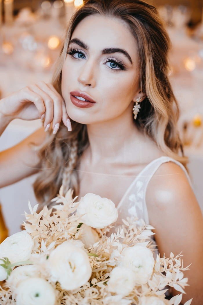 Kolczyki Złote Wiszące Diamenty Wesele Boho Glam