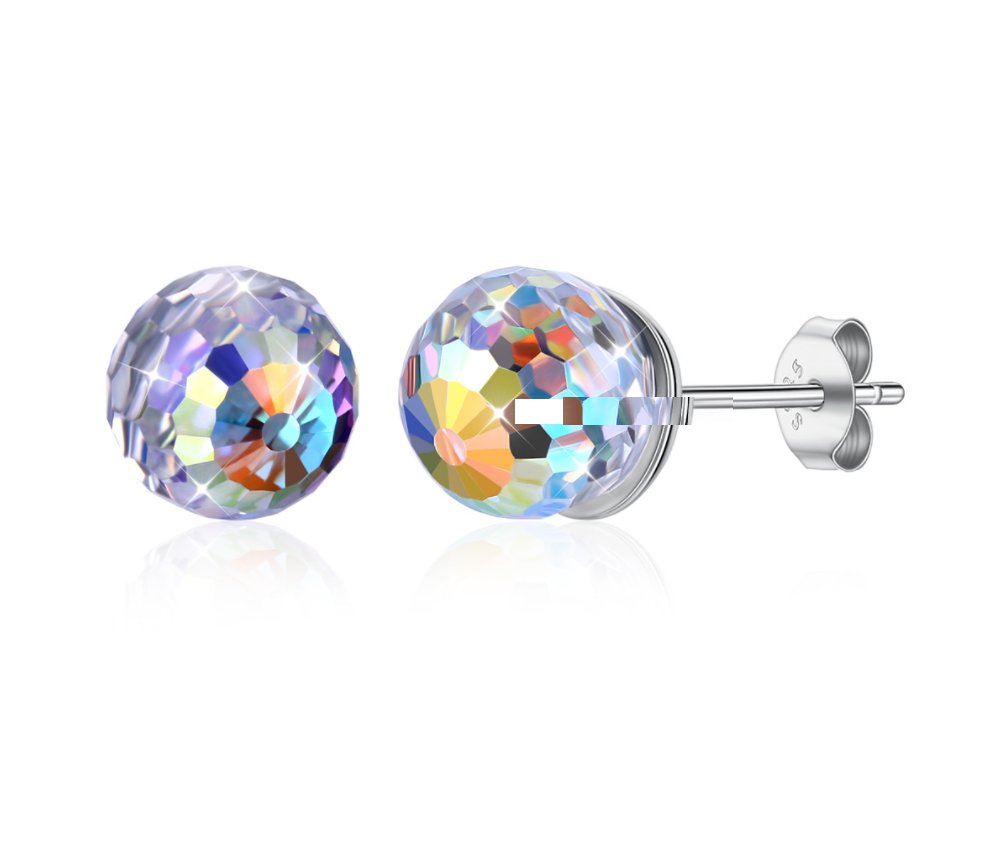 Kolczyki SREBRO 925 Kule cyrkonie Swarovski sztyft