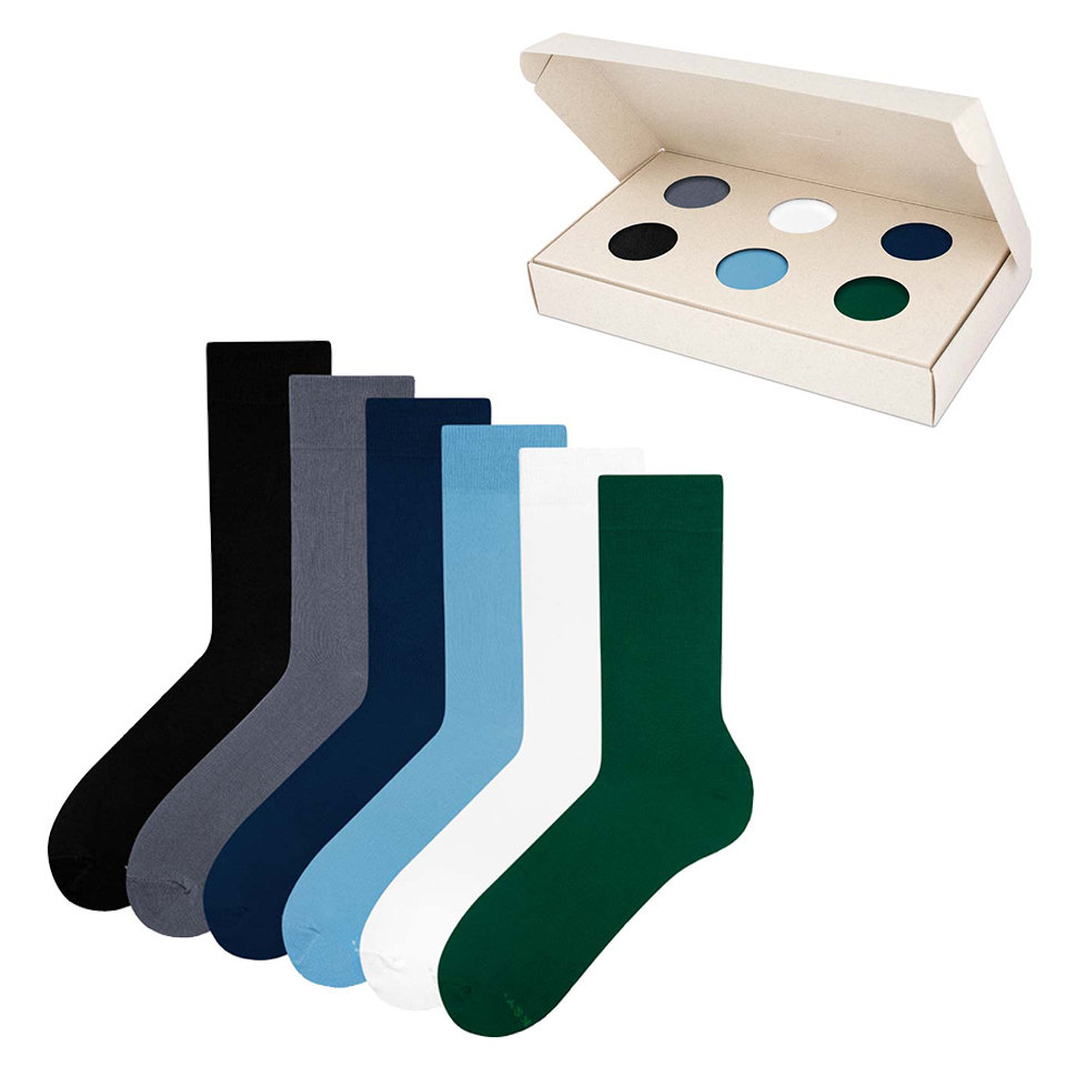 ZOOKSY zestaw klasycznych skarpetek damskich r.36-40 6 par, długie gładkie skarpetki unisex - CASUAL BOX