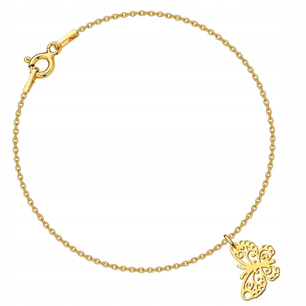 MYNESS Bransoletka pozłacana z motylkiem