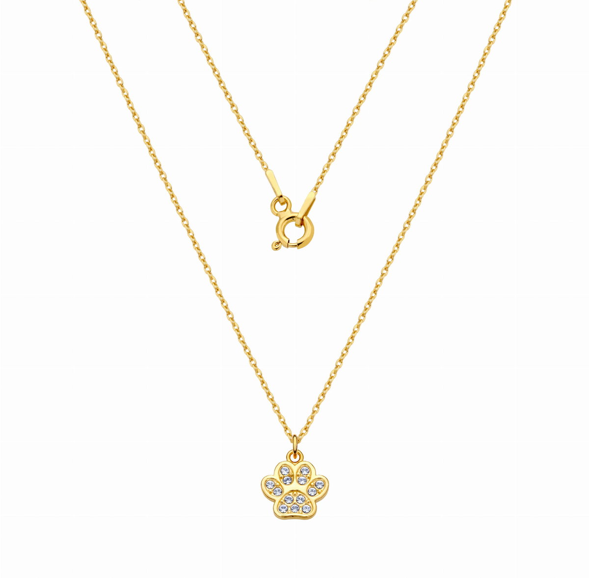 MYNESS Naszyjnik z  psią łapką z kryształami Swarovski