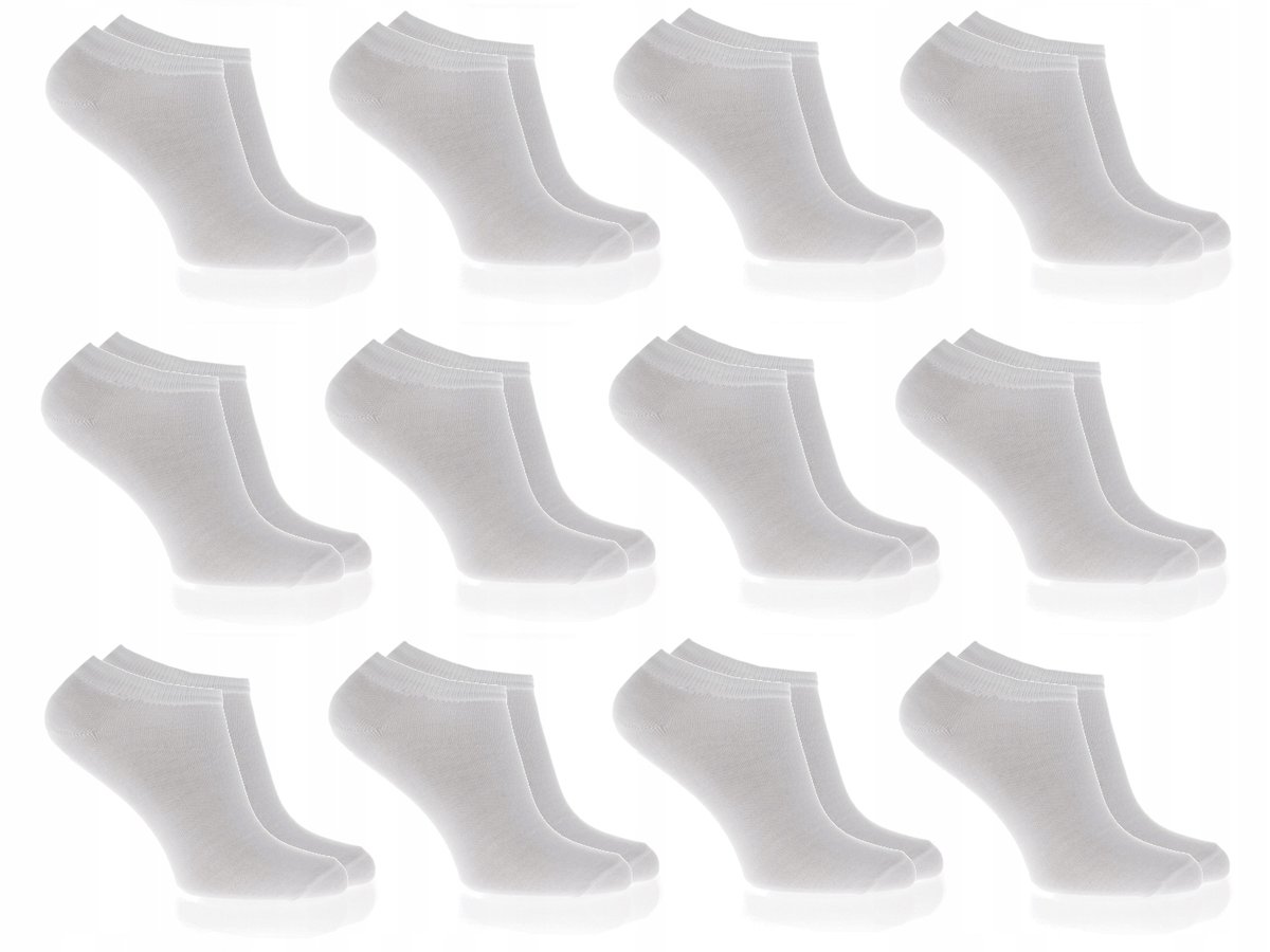 12X STOPKI BAWEŁNIANE SKARPETY NISKIE MĘSKIE 40-43 - STP12-M-BIA-40-43