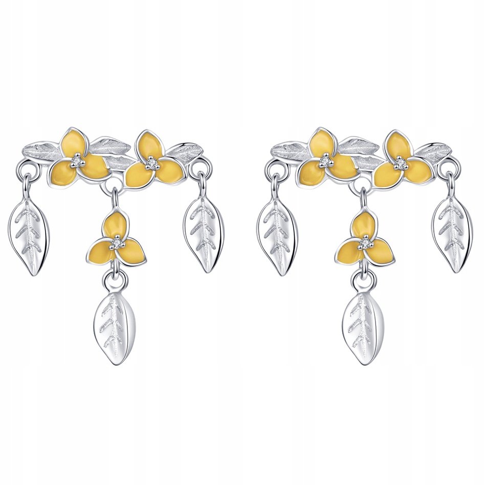 KOLCZYKI srebrne S925 delikatne z KWIATKAMI ks044