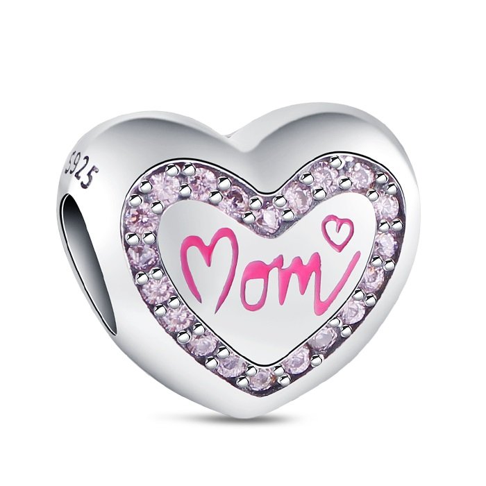Zawieszka Srebro 925 Charms Koralik Do Pandora Serce Mom Mama