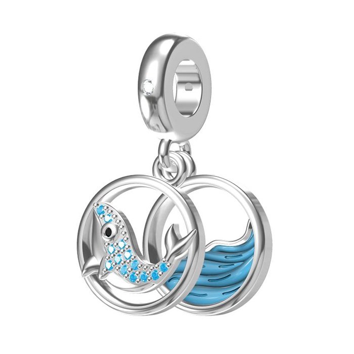 Zawieszka srebro 925 charms koralik do pandora wieloryb morze