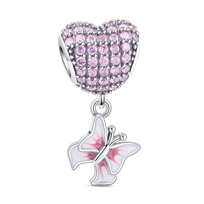 Zawieszka SREBRO 925 Charms koralik do PANDORA Serce Motyl
