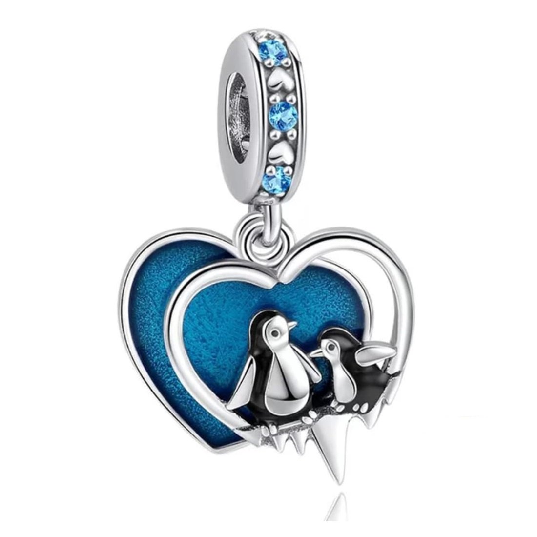 Zawieszka SREBRO 925 Charms koralik do PANDORA Serce Pingwiny