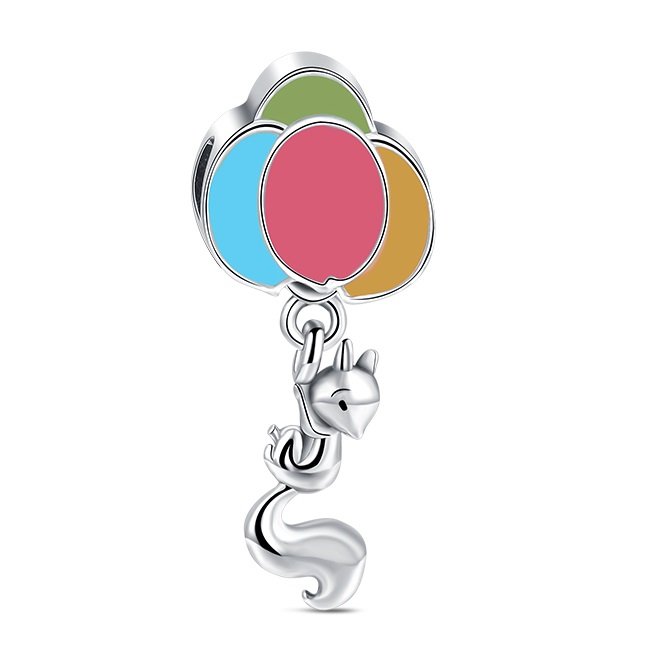 Zawieszka SREBRO 925 Charms koralik do PANDORA Wiewiórka Balony