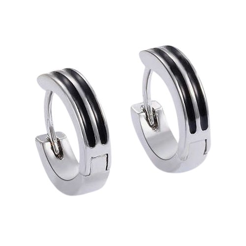 Kolczyki Srebrno Czarne Kółeczka Kółka