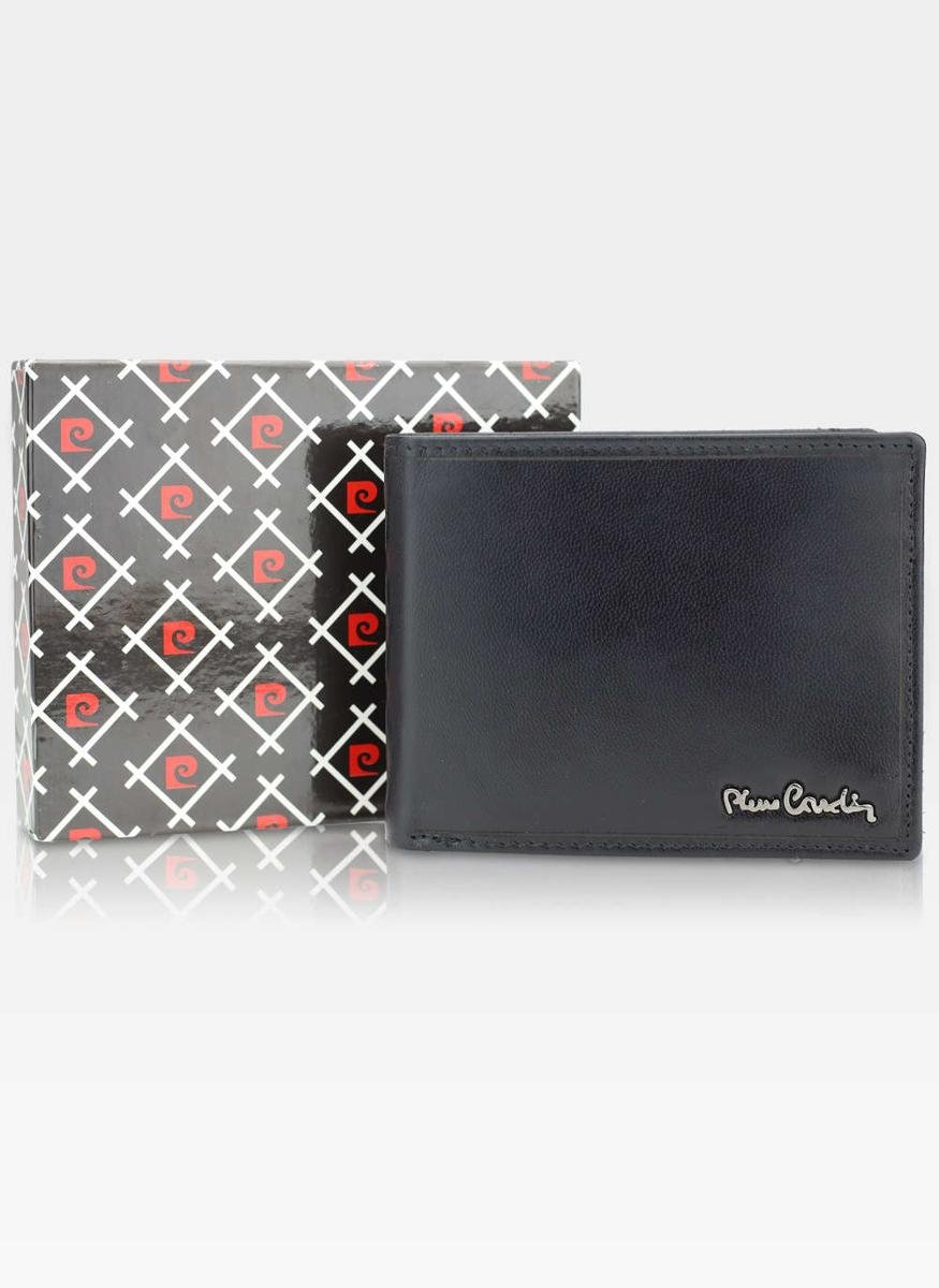 Portfel Męski Pierre Cardin Skórzany Czarny Poziomy Pip01 8806